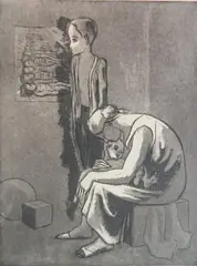 - ''Madonna and Child''- by Joseph Leboit, etching and aquatint, ca. 1940, offered Dec 2015