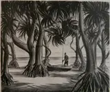 Alexander S. Macleod, - ''Pandanus Grove, Hawaii''-, lithograph