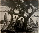 Alexander S. Macleod, - ''In the Kamani Shade''-, lithograph