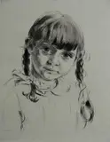Joseph Margulies, - ''Braids''-, etching, singed in pencil, slightly light struck otherwise good condition