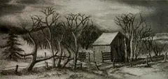 - ''Tranquility''- by J. Jay McVickers, etching and aquatint, 1946, offered Dec 2015