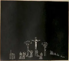 John J. A. Murphy, - Jesus Dies On The Cross- wood, engraving, 1921