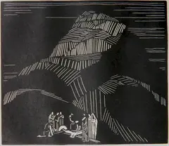 John J. A. Murphy, - Jesus Is Nailed To The Cross- wood, engraving, 1921