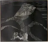 John J. A. Murphy, - Jesus Is Nailed To The Cross- wood, engraving, 1921