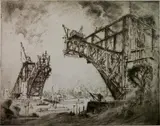 Joseph Pennell, - ''Bridge at Hell Gate, New York City'' (Wuerth 670)-