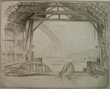 Joseph Pennell, - ''The Deserted Ferry'' (Wuerth 838)-, etching and drypoint, 1924