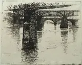 Joseph Pennell, - ''Below The Bridges on The Schuykill'' (Wuerth 92)-