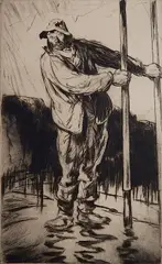 Henry Clarence Pitz, - A Man-, drypoint