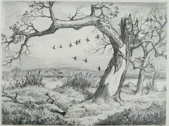 Charles B. Rogers, - ''Return of The Wild Geese''-, lithograph