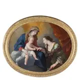 Matrimonio mistico di Santa Caterina by Giovanni Francesco Romanelli, oil on copper, offered Dec 2013