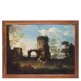 Carlo Antonio Tavella, Paesaggio bucolico con rovine e contadini