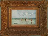 Ray G. Ellis, Seaside Pleasures, Oil on Canvas Board