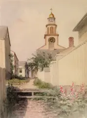 Stone Alley, Nantucket by Jane Brewster Reid, Watercolor on Paper, offered Jul 2015