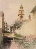 Stone Alley, Nantucket by Jane Brewster Reid, Watercolor on Paper, offered Jul 2015