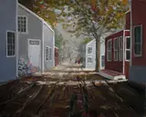 William W. Lowe, View of Quince Street, Oil on Linen Canvas