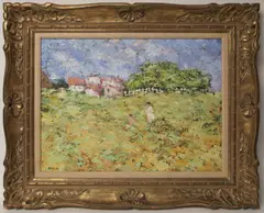 Frederick H. McDuff, Girls in a Field, Oil on Canvas