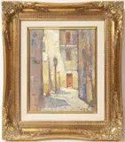 Street Scene by José Fabri-Canti, Oil on Artist’s Board, offered Jul 2015