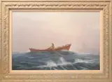 Gerald Taber, Old Salt in Red Dory, Oil on Canvas
