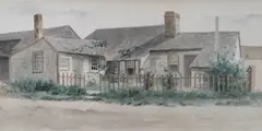 J.B. Reid, Sconset Cottages, Watercolor on Paper