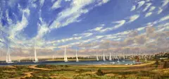 Sailing in the Channel by Illya Kagan, Oil on Canvas, offered Jul 2015