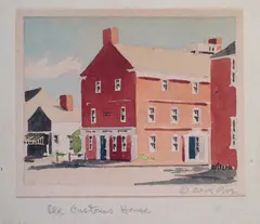 Old Customs House by Doris and Richard Beer, Watercolor on Paper, offered Jul 2015