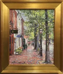 Strolling on Main Street by Jan Pawlowski, Oil on Canvas, offered Dec 2015