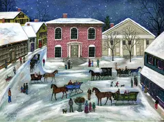 Jan Munro, Pacific National Bank in Winter, Mixed Media on Rag Paper