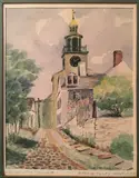 Old South Tower, Stone Alley – Nantucket by Anne H. Mellin, Watercolor, offered Dec 2015