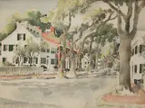 Doris Riker Beer, Macy House, Watercolor on Paper