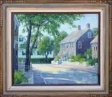 Emily Hoffmeier, Nantucket Street Scene, Oil on Canvas