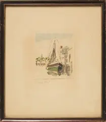 Fishing Boat by Doris and Richard Beer, Watercolor on Paper, offered Aug 2015