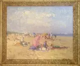 Beach Scene by Nicholas Van Der Plas, Oil on Board, offered Aug 2015