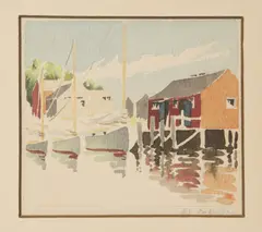 Old South Wharf by Doris and Richard Beer, Watercolor on Paper, offered Aug 2015