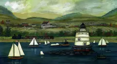 Sleepy Hollow Light ~ Hudson River by Jan Munro, Mixed Media on Paper, offered Aug 2015