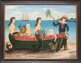 Ralph Cahoon, Nantucket Fish Co., Oil on Masonite
