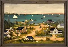 Summer View of Nantucket by Jan Munro, Mixed Media on Masonite, offered Aug 2015