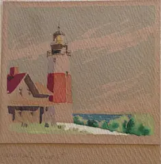 Sankaty Light by Doris Beer, Watercolor on Paper, offered Oct 2014