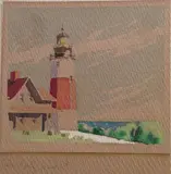 Doris Beer, Sankaty Light, Watercolor on Paper