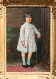Portrait of Ethel Monroe Keeler of Cambridge by Clement Rollins Grant, Oil on canvas, offered Jul 2014