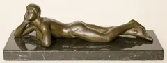 Walker Hancock, Patina, Bronze of Reclining Nude Man