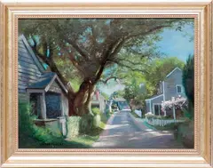 Paul Longenecker, Siasconset Street Scene, Oil on Canvas
