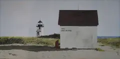 Brant Point Light by John Austin, Tempera on Board, offered Oct 2013