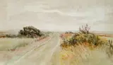Dirt Road Through the Nantucket Moors by Rare Jane Brewster Reid, Watercolor on Paper, offered Oct 2013
