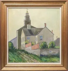Stone Alley by George Lear, 1945, Oil on Canvas, offered Jul 2013