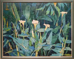 Calla Lilies by Andrew Shunney, Oil on Canvas, offered Jul 2013