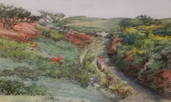 Middle Moors by Rare Annie Barker Folger, Pastel on Paper, offered Jul 2013