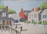 Doris Riker Beer, Easy Street, Watercolor on Paper