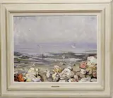 George Cherepov, Clam Diggers, York Maine Clam Flats, Oil on Canvas