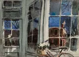 C. Robert Perrin, Reflections in a Main Street Window, Watercolor on Paper