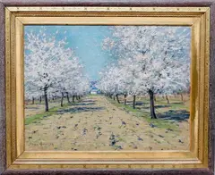 Almond Tree Blossoms by L. Birge Harrison, Oil on Canvas, offered Dec 2013
